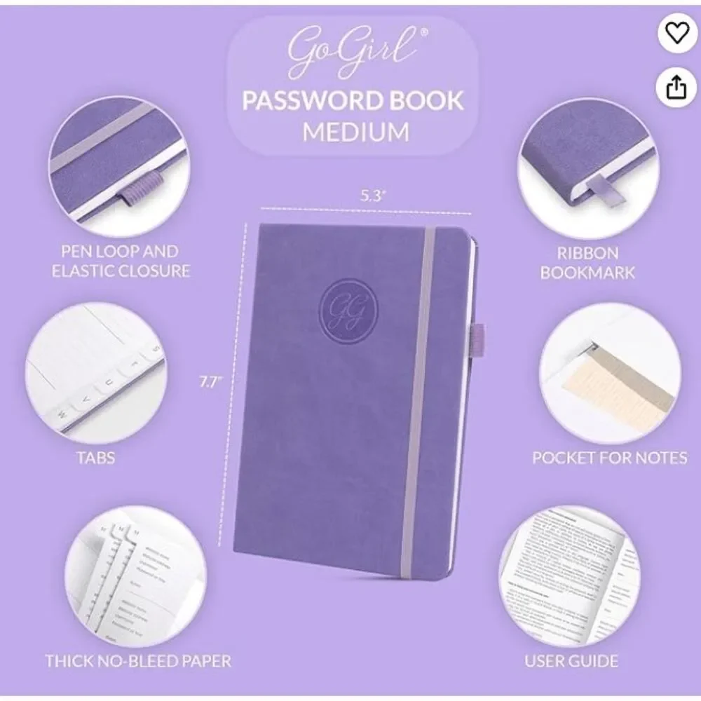 NWT GoGirl Password Book with Alphabetical tabs